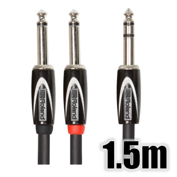 オーディオケーブル/1.5m/TSフォン×2-TRSフォン