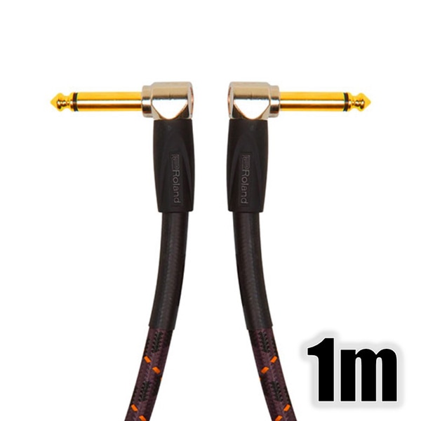 楽器用ケーブル/24K金メッキ/1m/TSフォン-TSフォン/両L字型