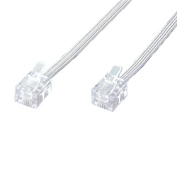 モジュラーケーブル 2m 6極4芯 平コードアイボリー