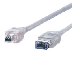IEEE1394ケーブル 1m 4P‐6P スケルトンクリアー