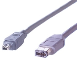 IEEE1394ケーブル 3m 4P‐6P ダークグレー