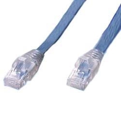 Cat5e フラットLANケーブル ストレート結線 ブルー 10m