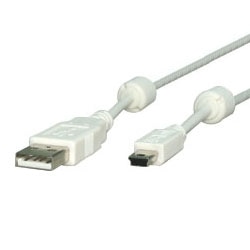 ミニUSB2.0ケーブル 1m ホワイト ミニUSB Bオス-Aオス