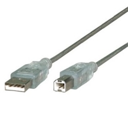 USB2.0スリムケーブル 1m クリアー Aオス-Bオス
