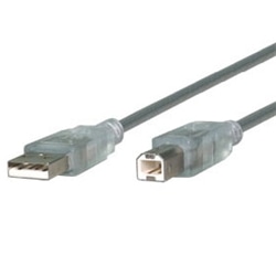 USBケーブル 1m USB-Aオス-USB-Bオス クリアースケルトン