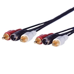 映像AUDIOケーブル 3m S端子＋RCAピン×2-S端子＋RCAピン×2