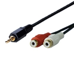 AUDIO変換ケーブル 1.5m ステレオミニオス-RCAジャック×2