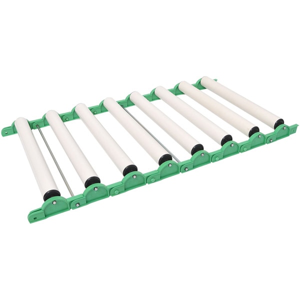 カーブも段差も使える連結式ローラーコンベア