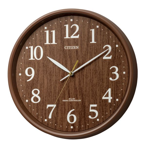 シチズン 電波時計 掛け時計 連続秒針 直径35cm 木目調 CITIZEN