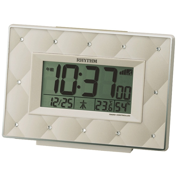 電波時計 目覚まし時計 電子音アラーム 温度 湿度 カレンダー フィットウェーブアビスコ