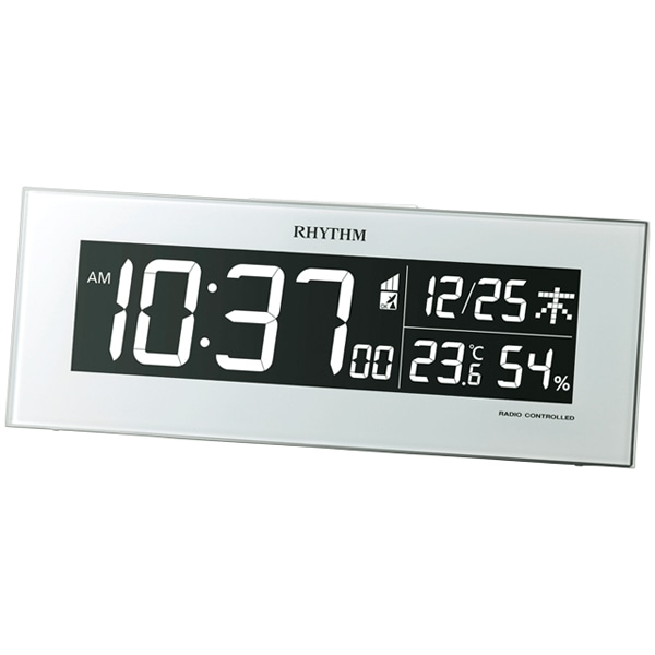 電波時計 目覚まし時計 365色LEDライト表示 AC電源 電子音アラーム 温度 湿度 カレンダー Iroria(イロリア)