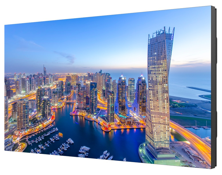 55V型液晶マルチディスプレイ/1920×1080/HDMI、DP/黒/スピーカー有/700cd/m2/24時間/システムフレーム幅0.88mm/デイジーチェーン/無償オンサイト3年保証