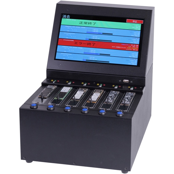 6枚同時消去 M.2 SSDデータ消去装置 JetEraser HDE-GM600