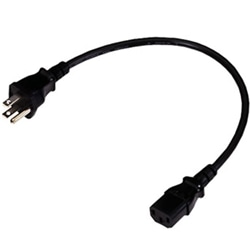 接地2Pコネクタプラグコード 12A125V 300mm 1箱10本入り