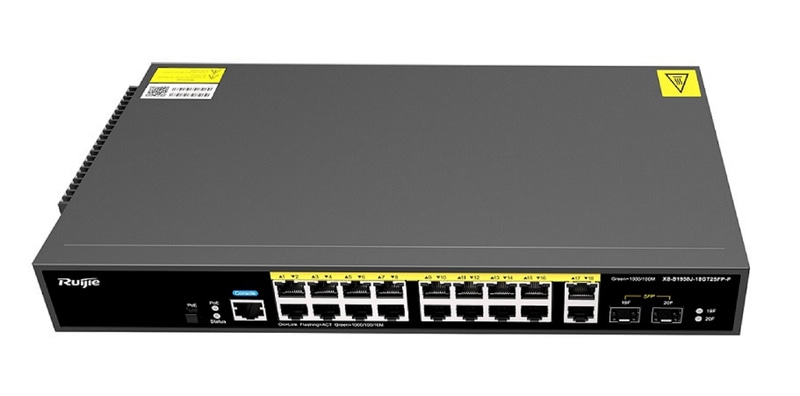 18ポートPoEスイッチングハブ 10/100/1000BASE-Tx18 1000BASE-Xx2