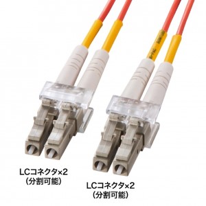 メガネ型光ファイバケーブル（マルチ50μm、LC×2-LC×2、50m）