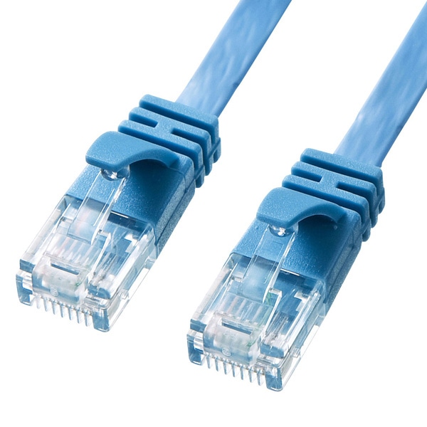 カテゴリ6AフラットLANケーブル（ブルー・2m）