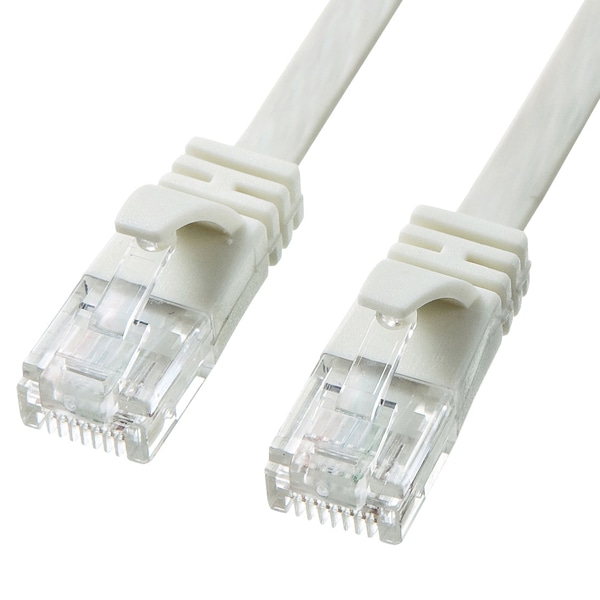 カテゴリ6AフラットLANケーブル（ホワイト・2m）