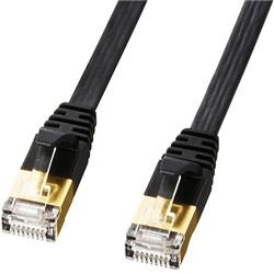 CAT7ウルトラフラットLANケーブル（2m・ブラック）