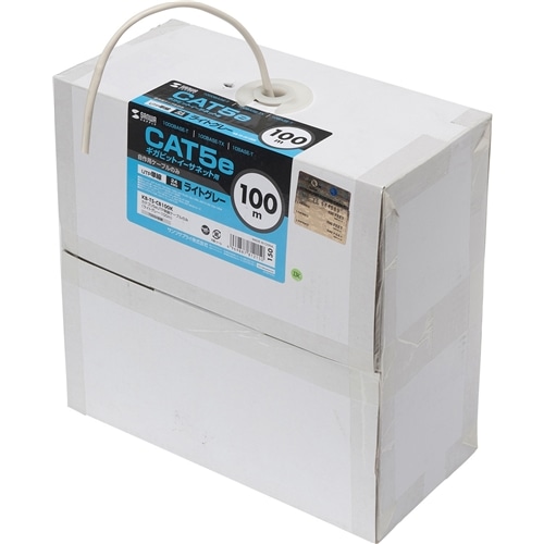 カテゴリ5eUTP単線ケーブルのみ（100m・ライトグレー）