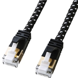 つめ折れ防止カテゴリ7細径メッシュLANケーブル（ブラック＆ホワイト・5m）