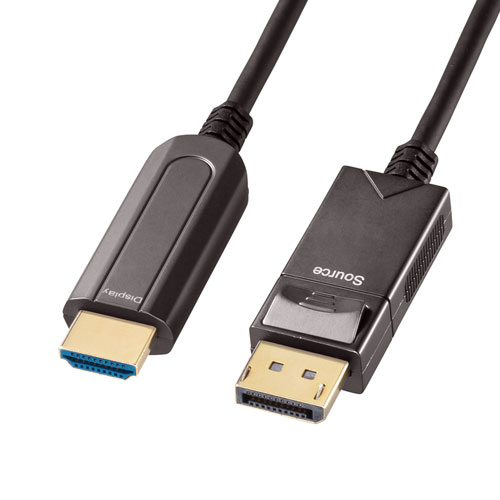 DisplayPort-HDMI変換光ファイバーケーブル（10m）