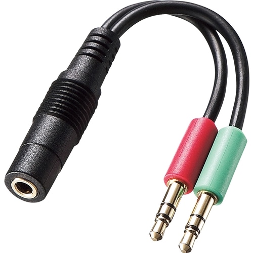 ヘッドセット用変換アダプタケーブル（4極メス→3極オスx2）