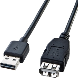 両面挿せるUSB延長ケーブル（A-Aメス）（3m・ブラック）
