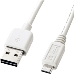 両面挿せるマイクロUSBケーブル（MicroB・0.5m・ホワイト）