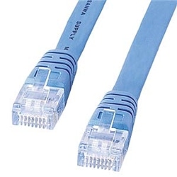 UTPエンハンスドカテゴリ5より線フラットケーブル（7m・ライトブルー）