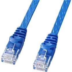 カテゴリ6フラットLANケーブル（0.5m・ブルー）