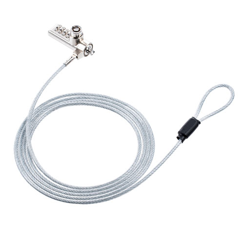 シリンダ＋ダイヤル錠対応セキュリティワイヤー