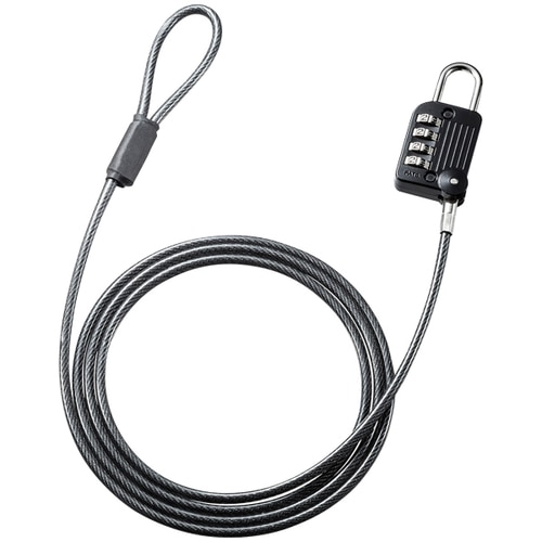 ワイヤー一体型ダイヤル錠（ブラック）