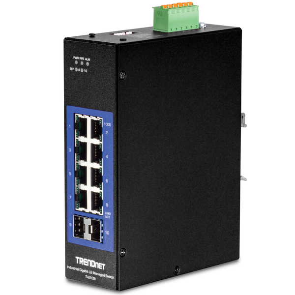 10ポート 産業用ギガビットL2マネージド・DINレールスイッチ