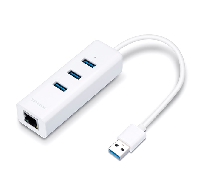 2in1 USB＆有線LANアダプター（USB 3.0ポート×3＋ギガビットポート×1搭載）