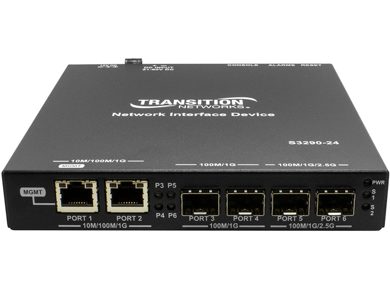 (2) 10/100/1000Base-T、(4) 100/1000Base SFP空きスロット リモート管理NID