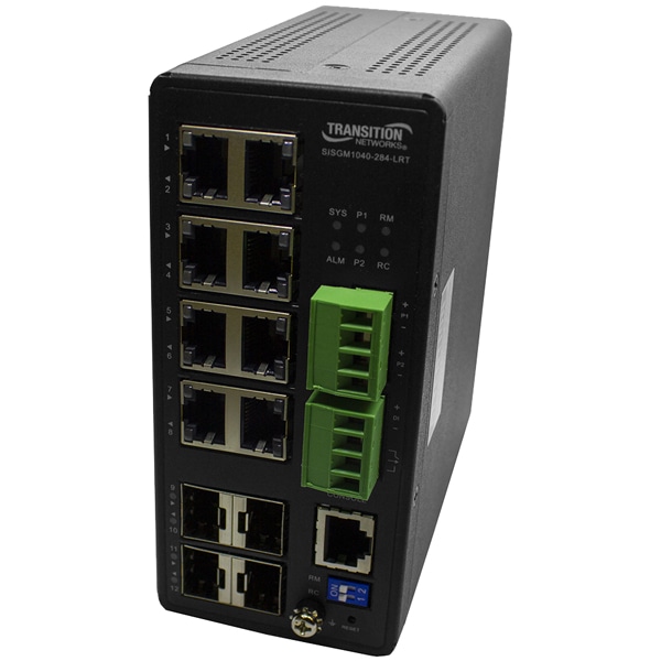 (8) 10/100/1000Base-T [100m] (RJ-45)+ (4) 100/1000Base-X SFP オープンスロット産業用管理型ギガビットEthernetスイッチ