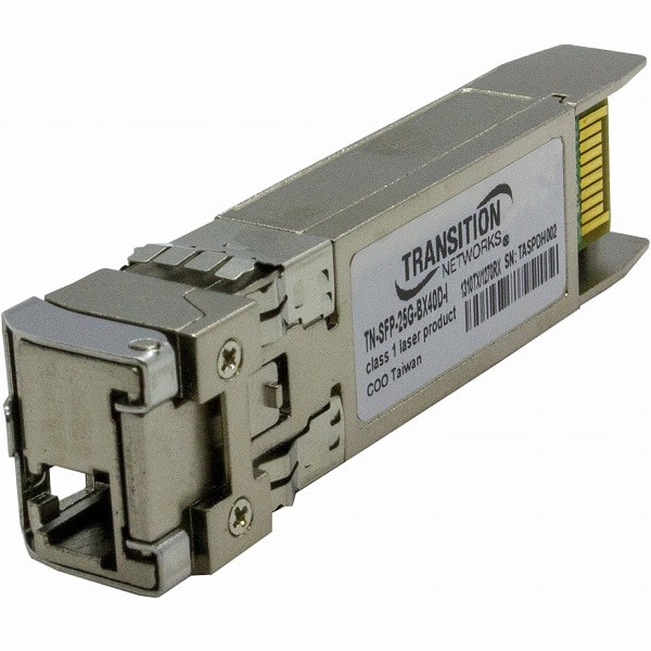 25Gbase-BX、DMI 付き SFP28 TX：1270nm/RX：1310nm シングルモード シングル ファイバー (LC) 40km リンク バジェット 19.0 dB