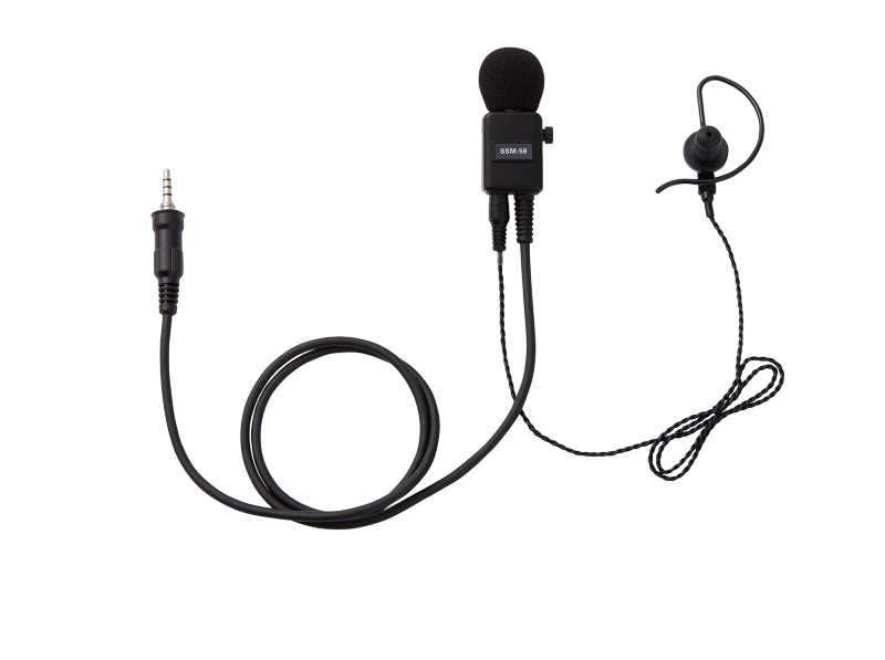 ヘビーデューティータイピンマイク＆イヤホン（耳掛け式カナル型 ブラックイヤホン イヤホン交換可能）