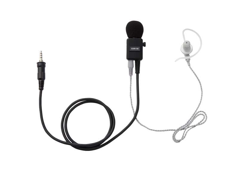 ヘビーデューティータイピンマイク＆イヤホン（耳掛け式カナル型 グレーイヤホン イヤホン交換可能）