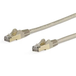 カテゴリ6a LANケーブル 5m グレー ツメ折れ防止RJ45コネクタ CAT6aイーサネットケーブル 保証期間： 永久保証