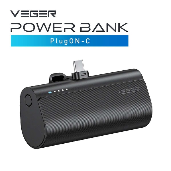 VEGER TYPE-C コードレス ミニ パワーバンク 5000mAh 18.5W