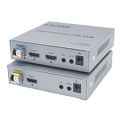 光ケーブル利用HDMIモニタKVMエクステンダー（送受信器セット）