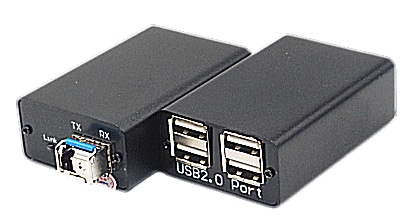 光ケーブル利用USB2.0/1.1デバイス対応エクステンダー（Host/Deviceセット）