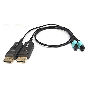 MPO光ケーブル使用DisplayPort1.4モニタエクステンダー/UFOS-DPシリーズ（送受信器セット）/TX6.1m-RX6.1m