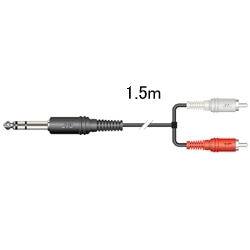 ステレオ標準プラグ-ピンプラグX2（1.5M）