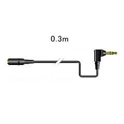 DAP用延長コードL型ステレオミニプラグ-ステレオミニジャック（0.3m）ブラック
