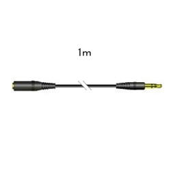 延長コードDAP用ステレオミニプラグ-ステレオミニジャック1m（ブラック）