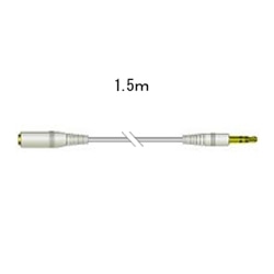 延長コードDAP用ステレオミニプラグ-ステレオミニジャック1.5m（ホワイト）