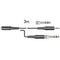 延長コード ステレオミニジャック-ステレオ2ウェイプラグ 変換アダプター付 3m